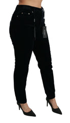 Dolce & Gabbana Blue Corduroy Mid Waist Skinny Pants Jeans -   -  Dolce & Gabbana.