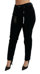 Dolce & Gabbana Blue Corduroy Mid Waist Skinny Pants Jeans -   -  Dolce & Gabbana.