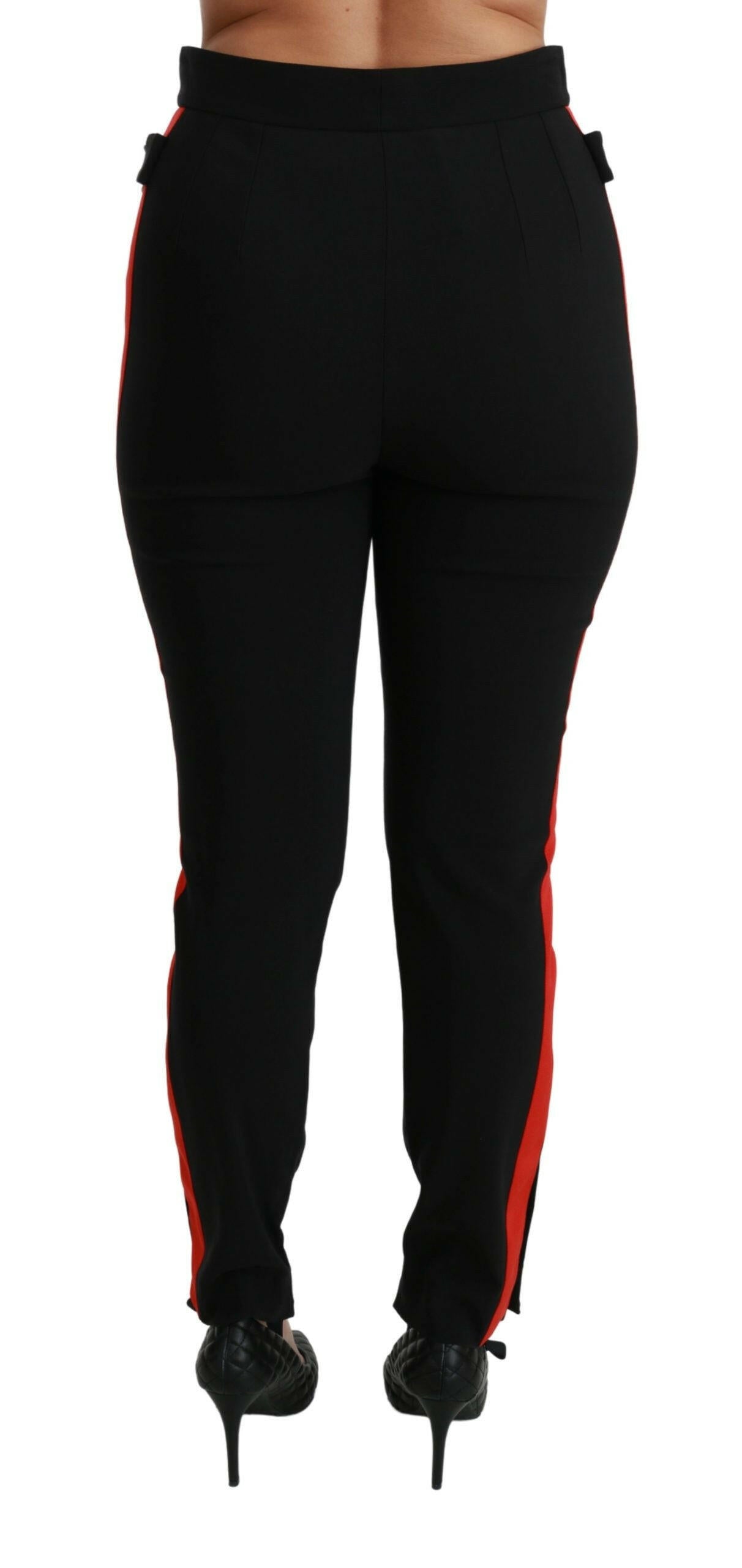 Dolce & Gabbana Black Skinny Stretch Fox Head Cotton Pants -   -  Dolce & Gabbana.