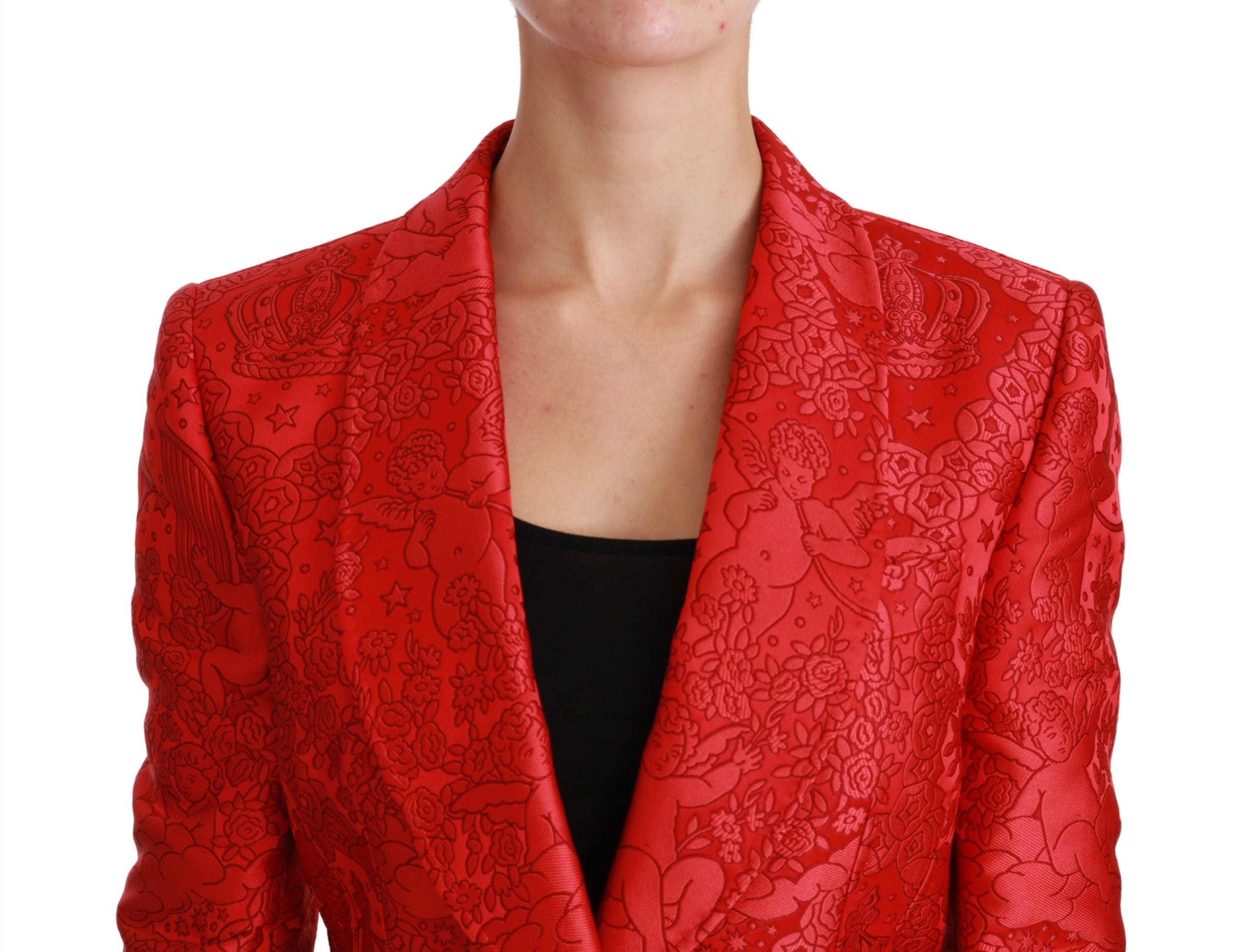 Dolce & Gabbana Red Floral Angel Blazer Coat Jacket -   -  Dolce & Gabbana.