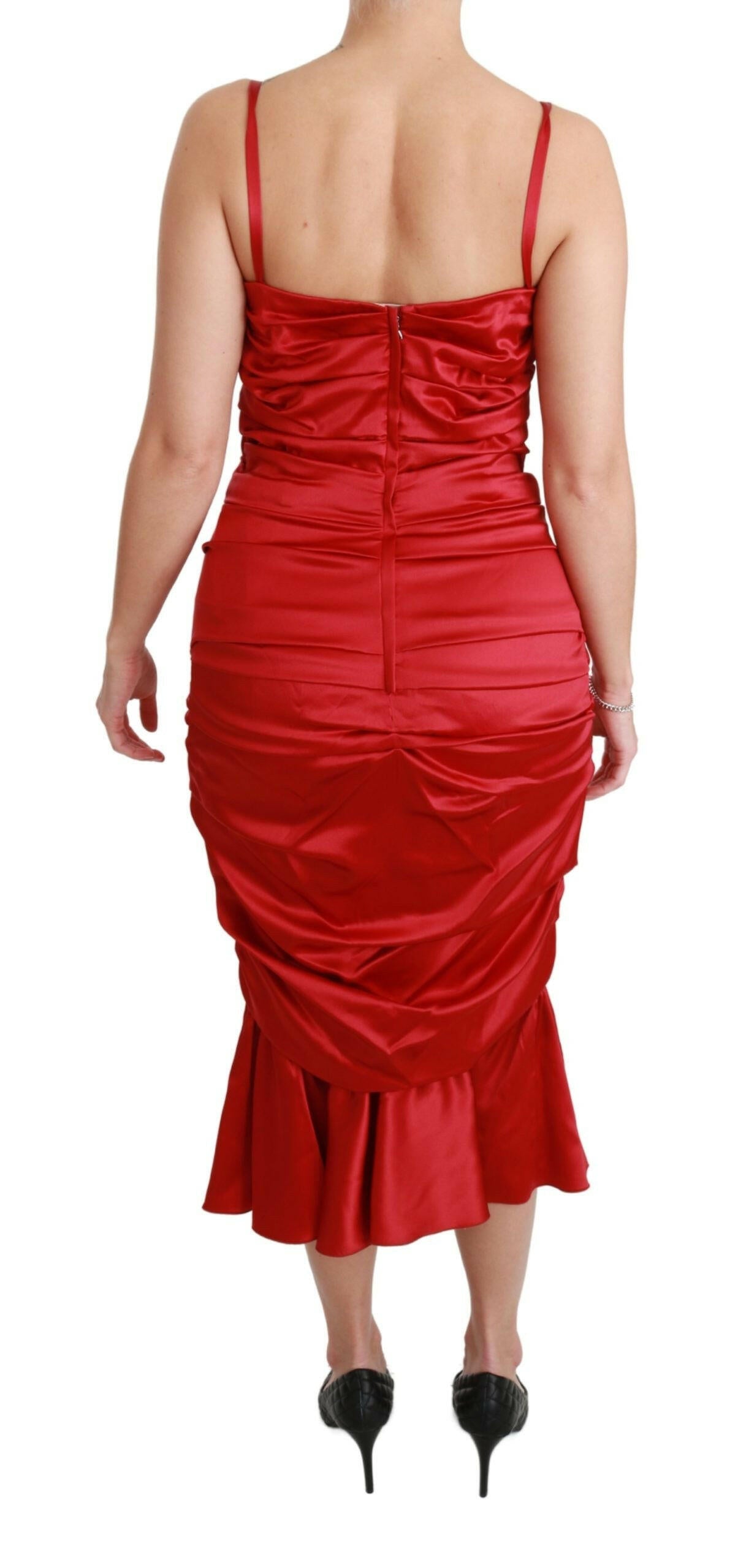 Dolce & Gabbana Red Silk Stretch Mermaid Bodycon Dress -   -  Dolce & Gabbana.