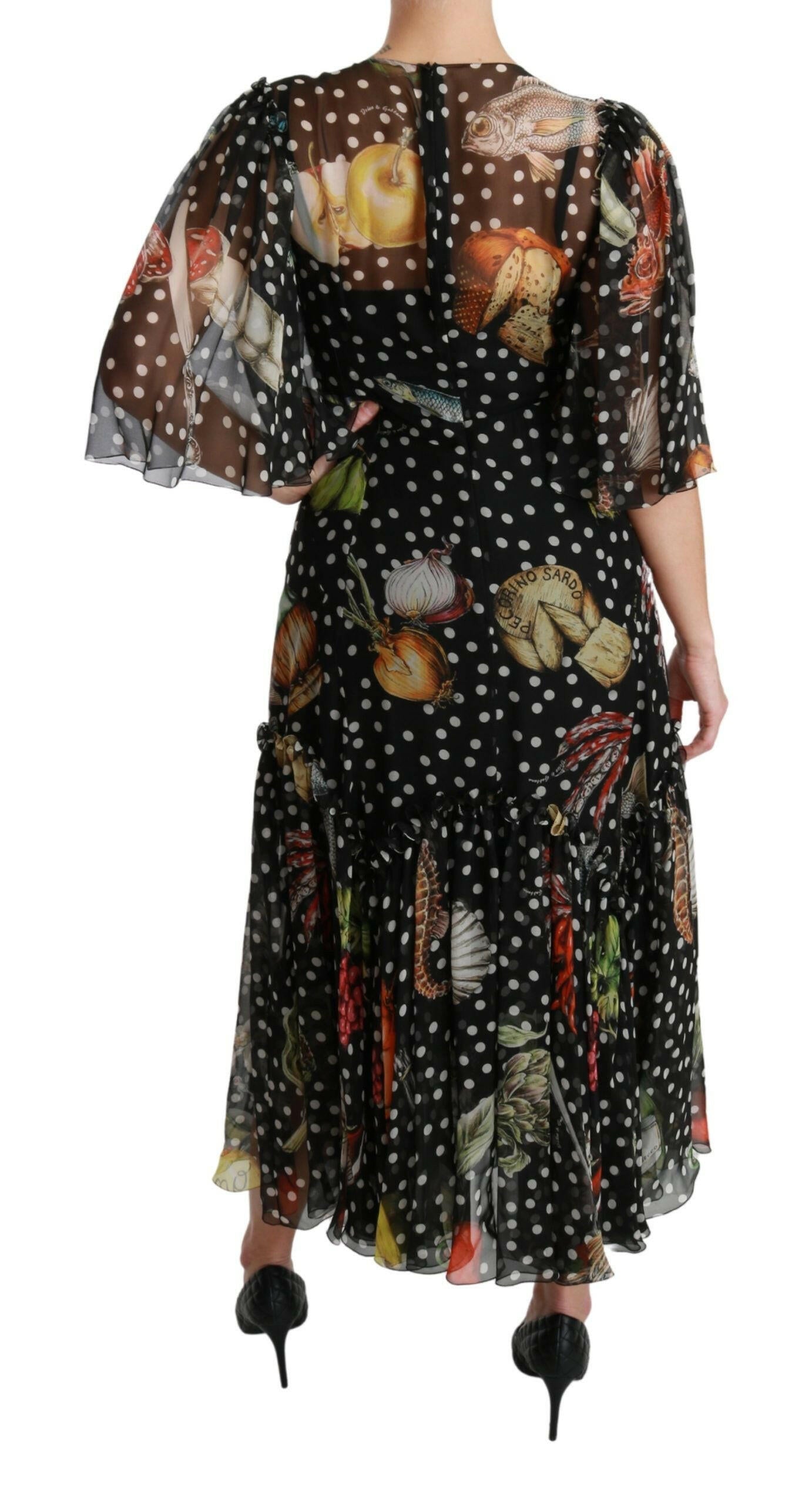 Dolce & Gabbana Black Sea Fish Sicily A-line Shift Dress -   -  Dolce & Gabbana.