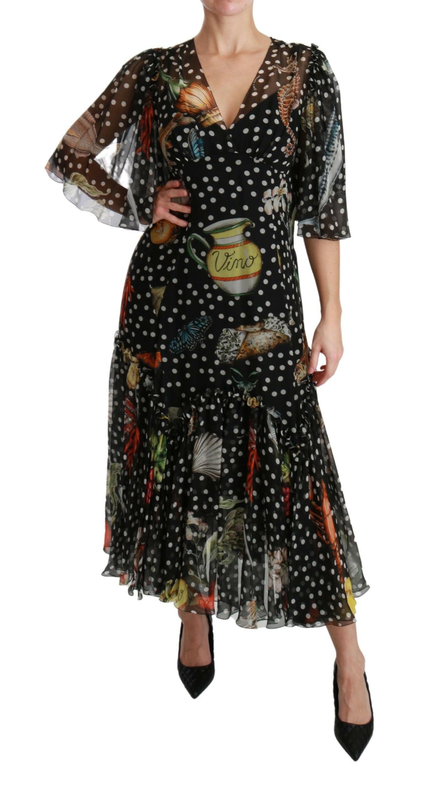 Dolce & Gabbana Black Sea Fish Sicily A-line Shift Dress -   -  Dolce & Gabbana.
