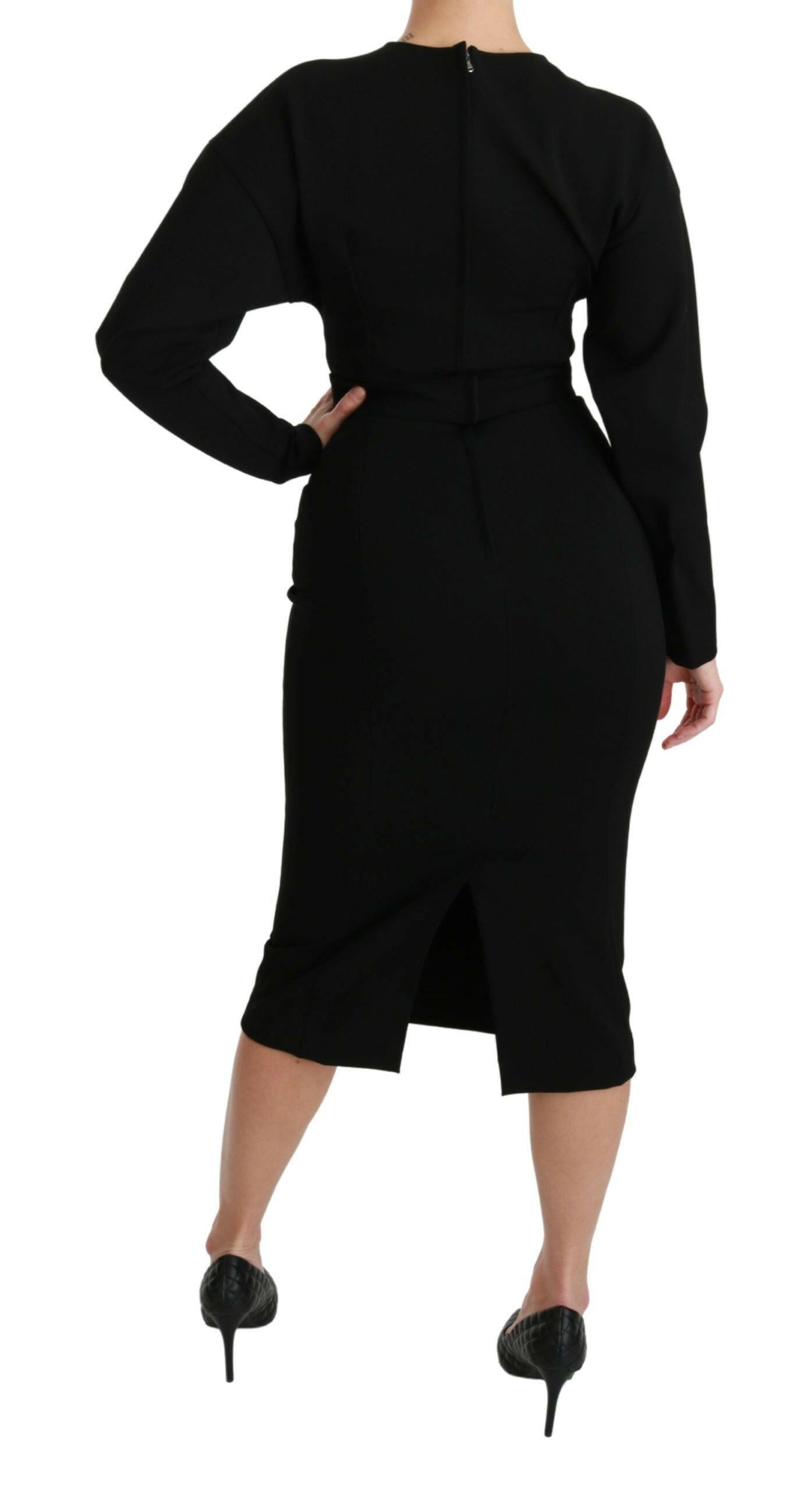 Dolce & Gabbana Black Bodycon Sheath Midi Stretch Dress -   -  Dolce & Gabbana.