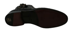 Dolce & Gabbana Black Crocodile Leather Derby Boots Shoes -   -  Dolce & Gabbana.