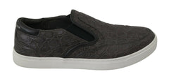 Dolce & Gabbana Gray Leather Flat Caiman Mens Loafers Shoes -   -  Dolce & Gabbana.
