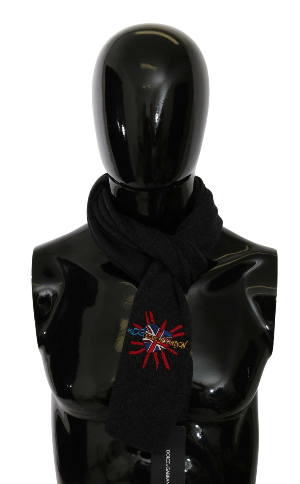 Dolce & Gabbana Gray #DGLovesLondon Wrap Shawl Wool Scarf -   -  Dolce & Gabbana.