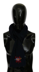 Dolce & Gabbana Blue #DGLovesLondon Wrap Shawl Wool Scarf -   -  Dolce & Gabbana.