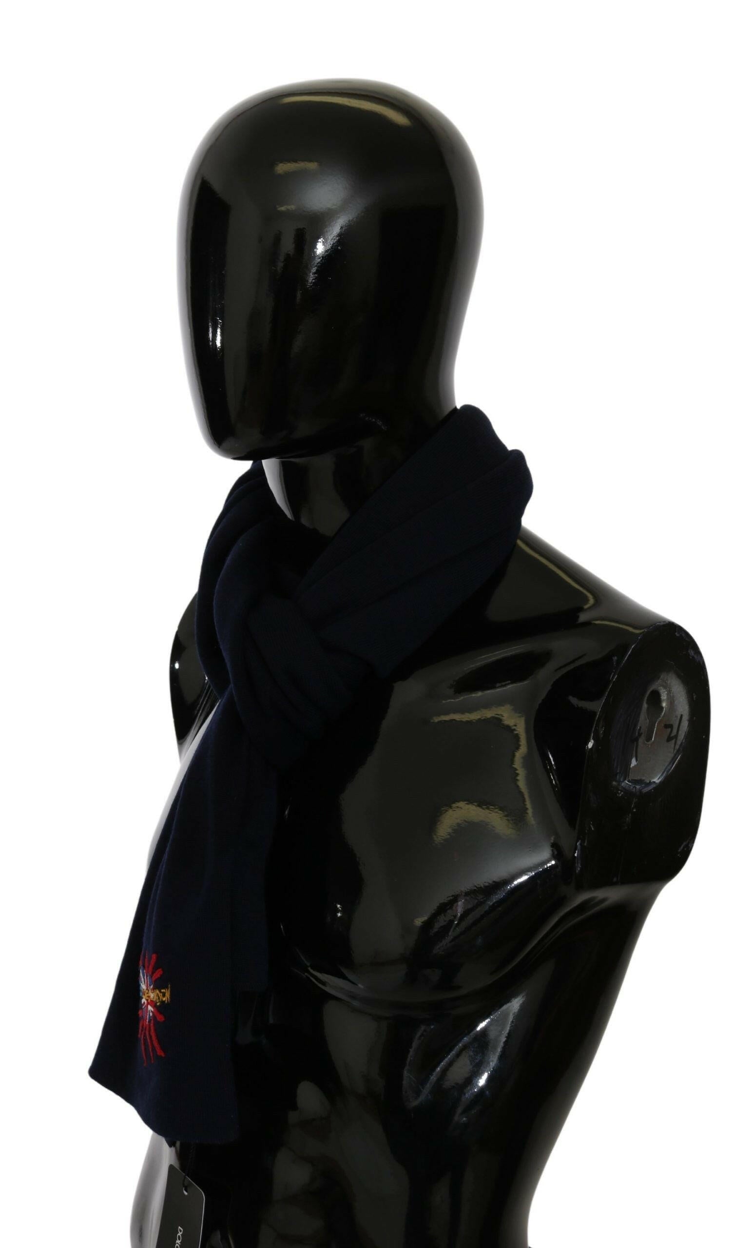 Dolce & Gabbana Blue #DGLovesLondon Wrap Shawl Wool Scarf -   -  Dolce & Gabbana.