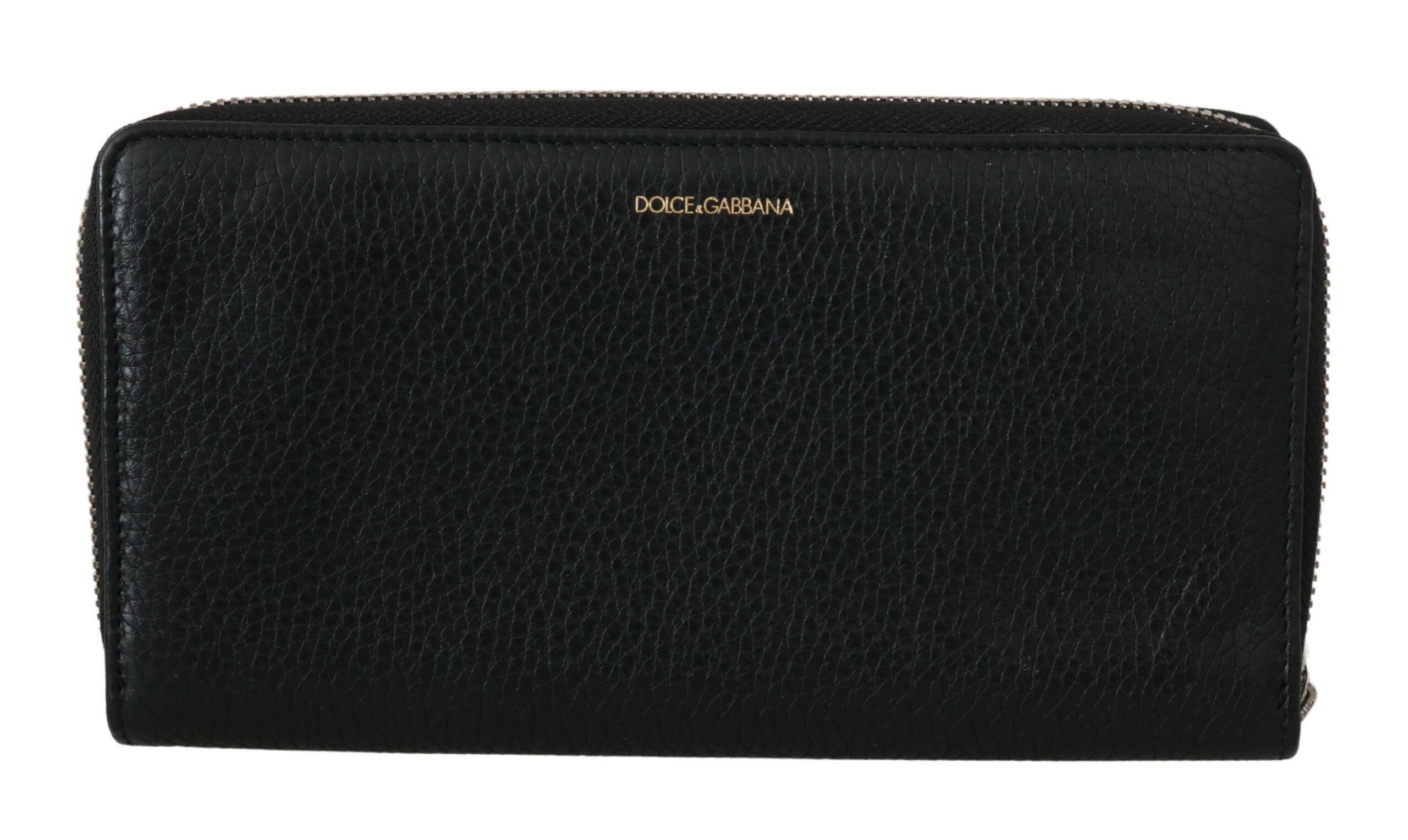 Dolce & Gabbana Black Mens Zipper Continental Purse 100% Leather Wallet -   -  Dolce & Gabbana.