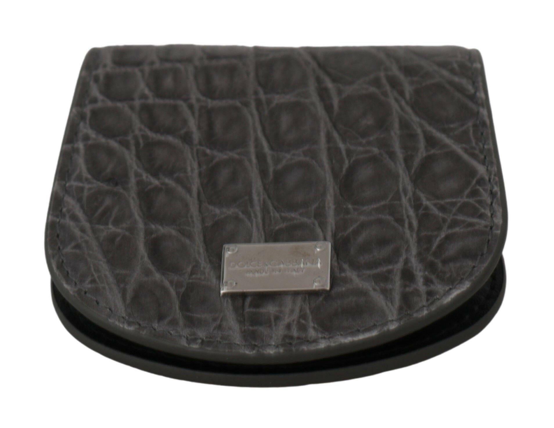 Dolce & Gabbana Gray Exotic Skin Condom Case Holder Pocket Wallet -  Leather Accessory for Men -  Dolce & Gabbana.