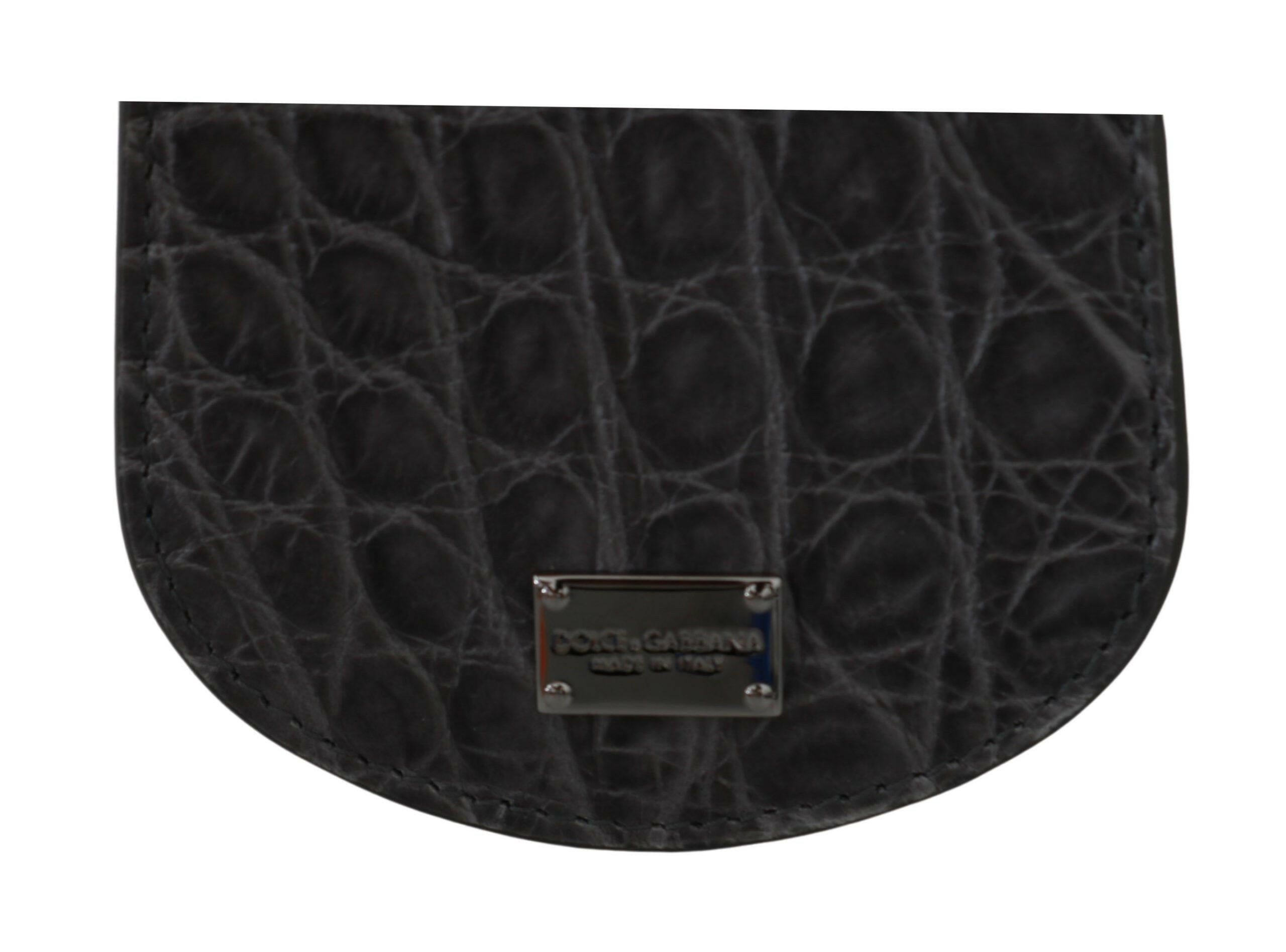 Dolce & Gabbana Gray Exotic Skin Condom Case Holder Pocket Wallet -  Leather Accessory for Men -  Dolce & Gabbana.