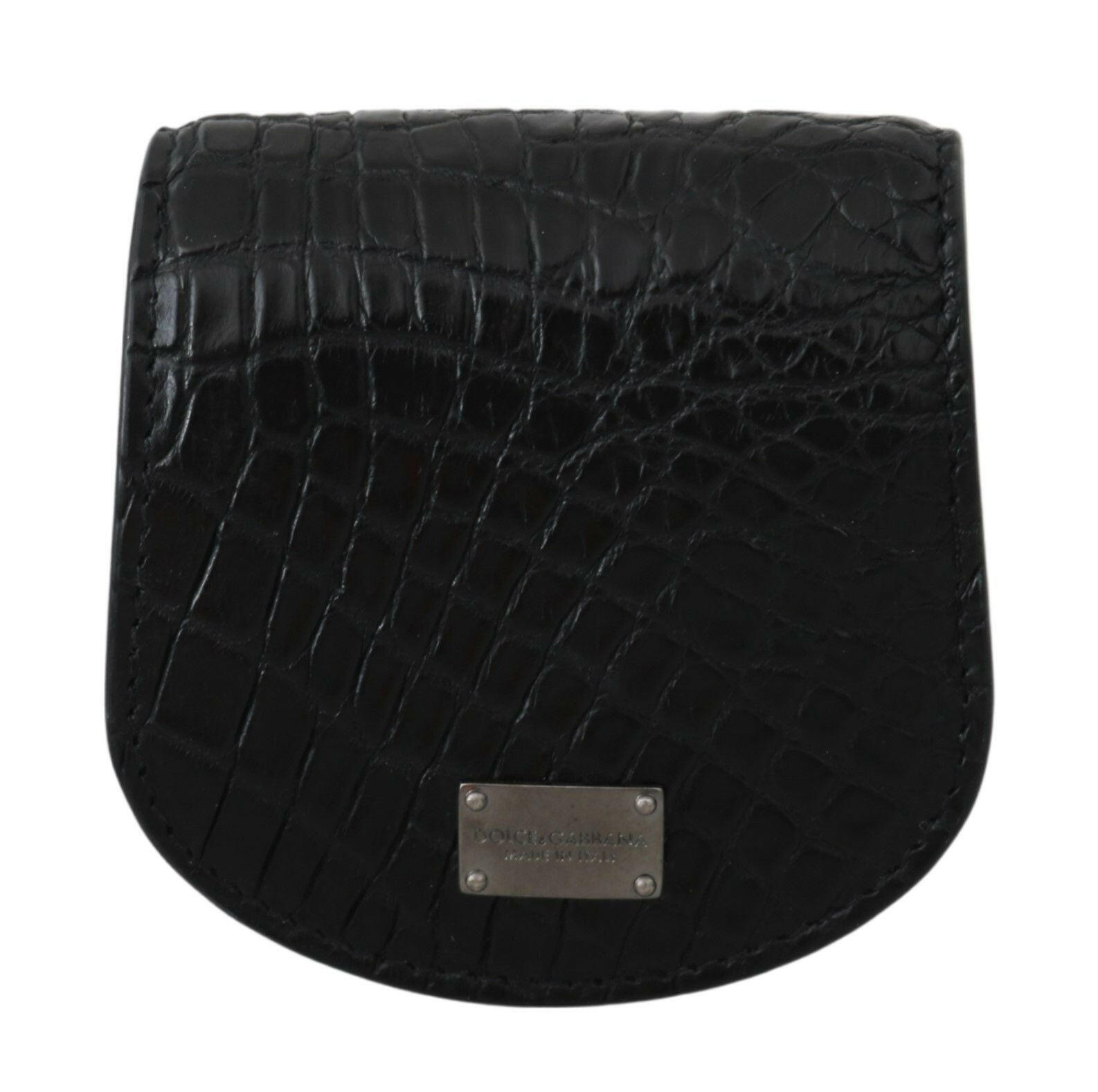 Dolce & Gabbana Black Exotic Skin Pocket Condom Case Holder -  Leather Accessory for Men -  Dolce & Gabbana.