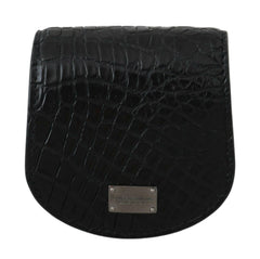 Dolce & Gabbana Black Exotic Skin Pocket Condom Case Holder -  Leather Accessory for Men -  Dolce & Gabbana.