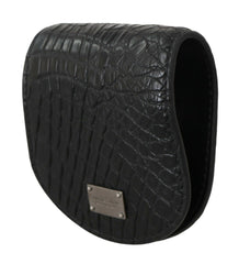 Dolce & Gabbana Black Exotic Skin Pocket Condom Case Holder -  Leather Accessory for Men -  Dolce & Gabbana.