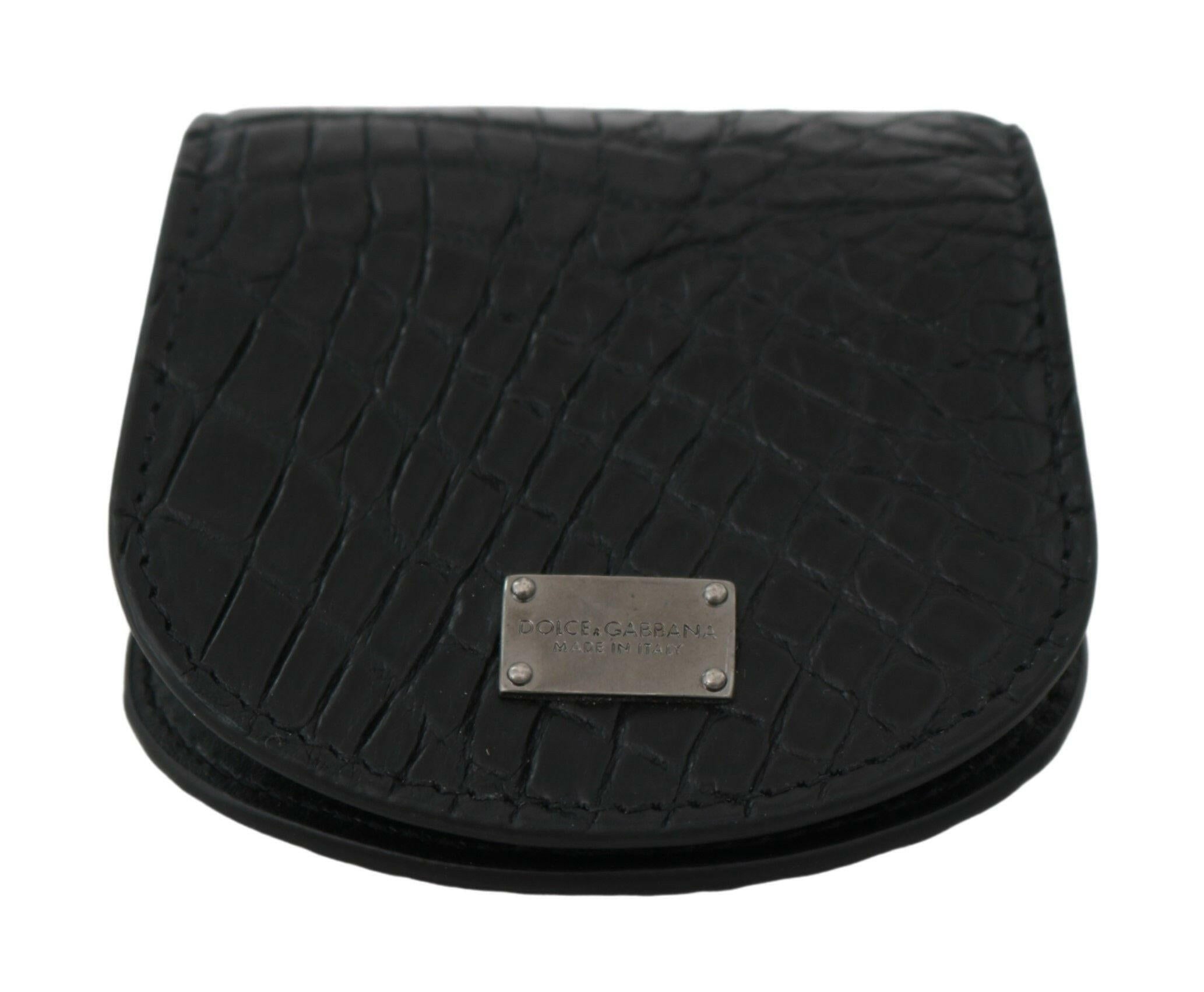 Dolce & Gabbana Black Exotic Skin Pocket Condom Case Holder -  Leather Accessory for Men -  Dolce & Gabbana.
