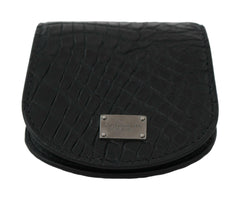 Dolce & Gabbana Black Exotic Skin Pocket Condom Case Holder -  Leather Accessory for Men -  Dolce & Gabbana.