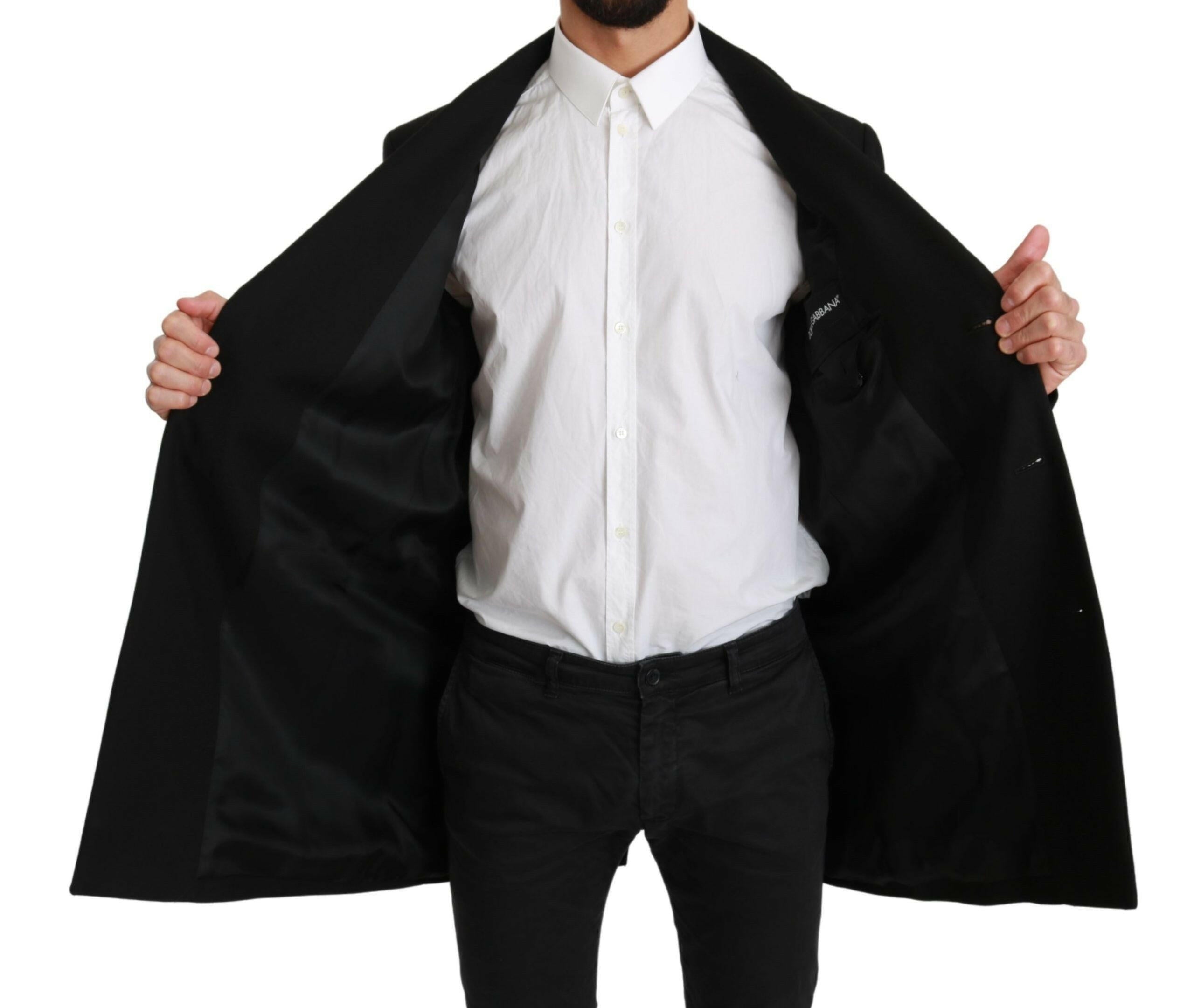Dolce & Gabbana Black 100% Wool Jacket Coat Blazer -   -  Dolce & Gabbana.