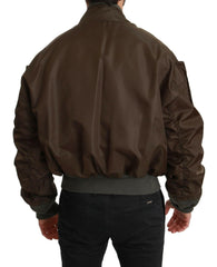 Dolce & Gabbana Brown Beaded Crown Skull Logo Jacket -   -  Dolce & Gabbana.
