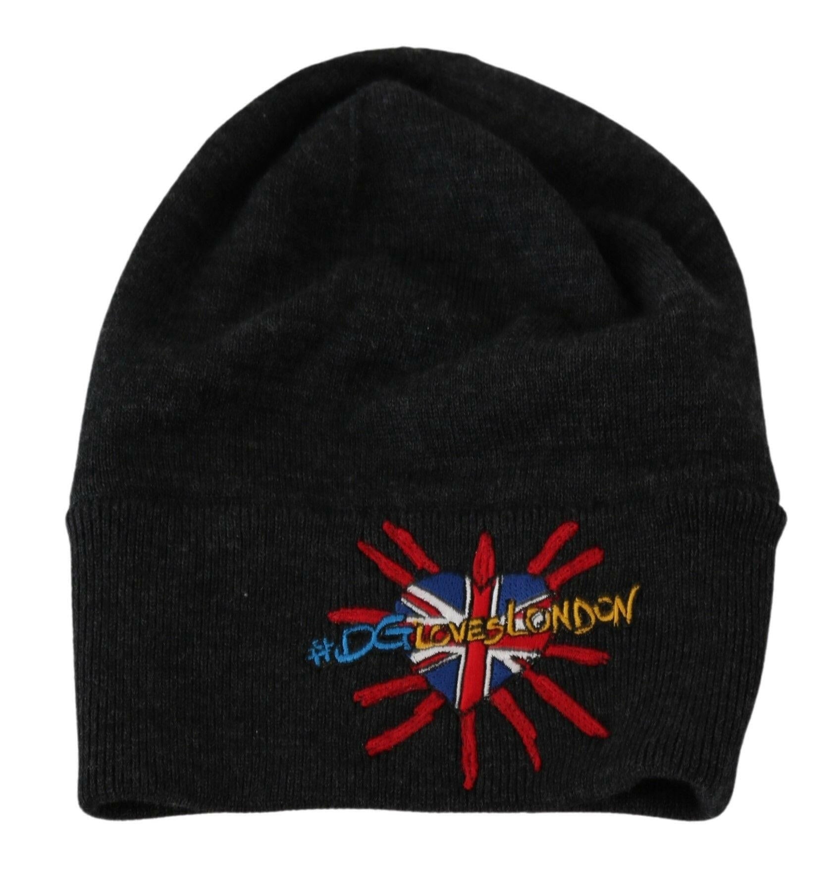 Dolce & Gabbana Gray #DGLovesLondon Beanie Cap -   -  Dolce & Gabbana.