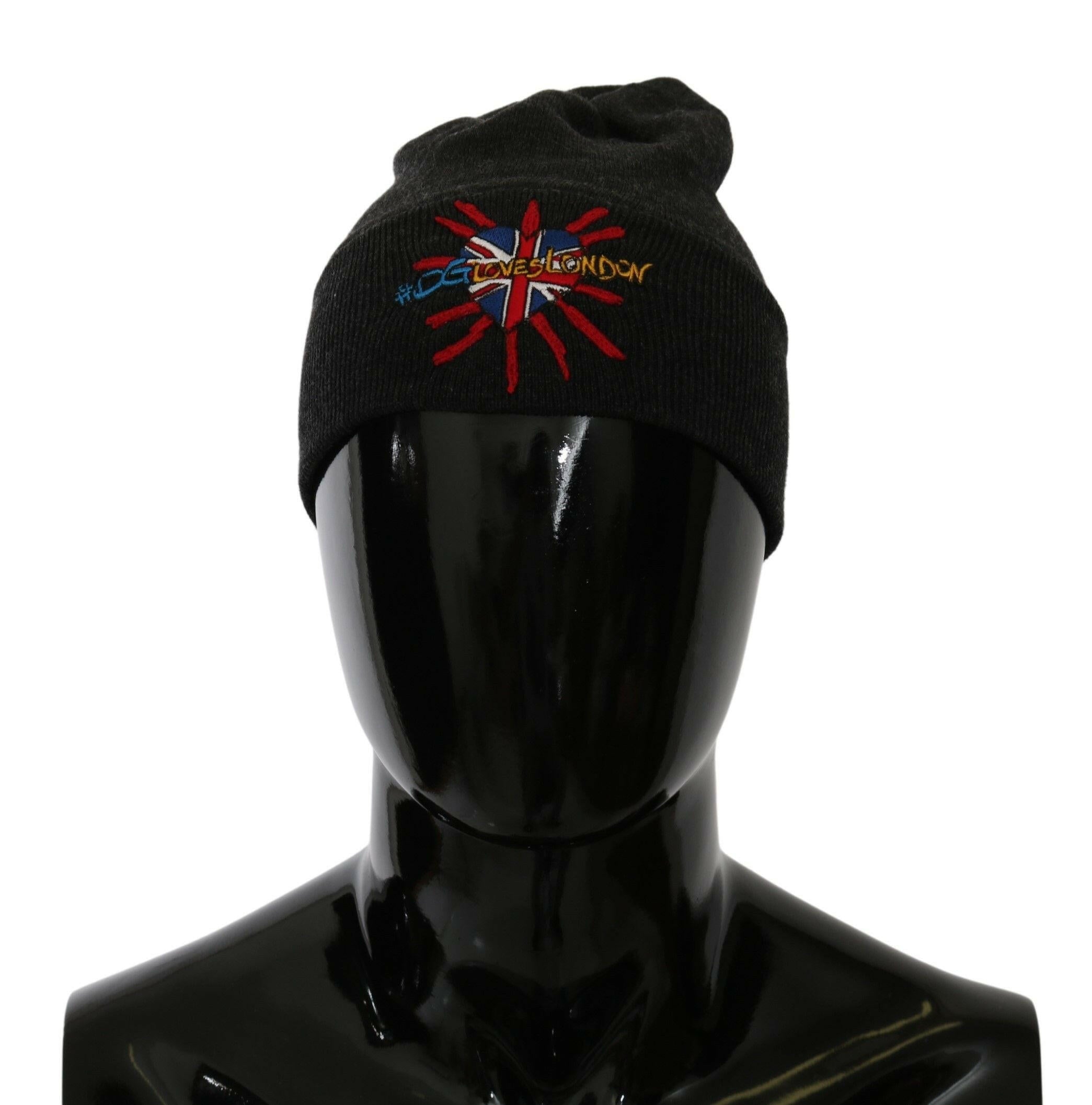 Dolce & Gabbana Gray #DGLovesLondon Beanie Cap -   -  Dolce & Gabbana.