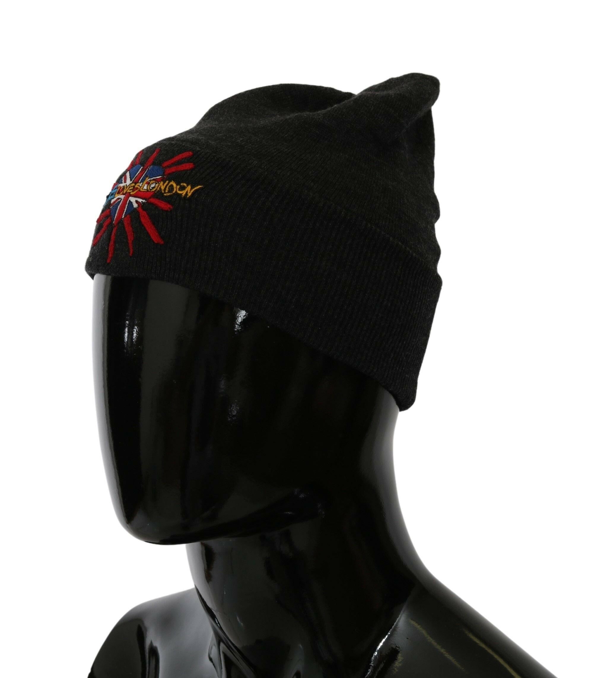 Dolce & Gabbana Gray #DGLovesLondon Beanie Cap -   -  Dolce & Gabbana.
