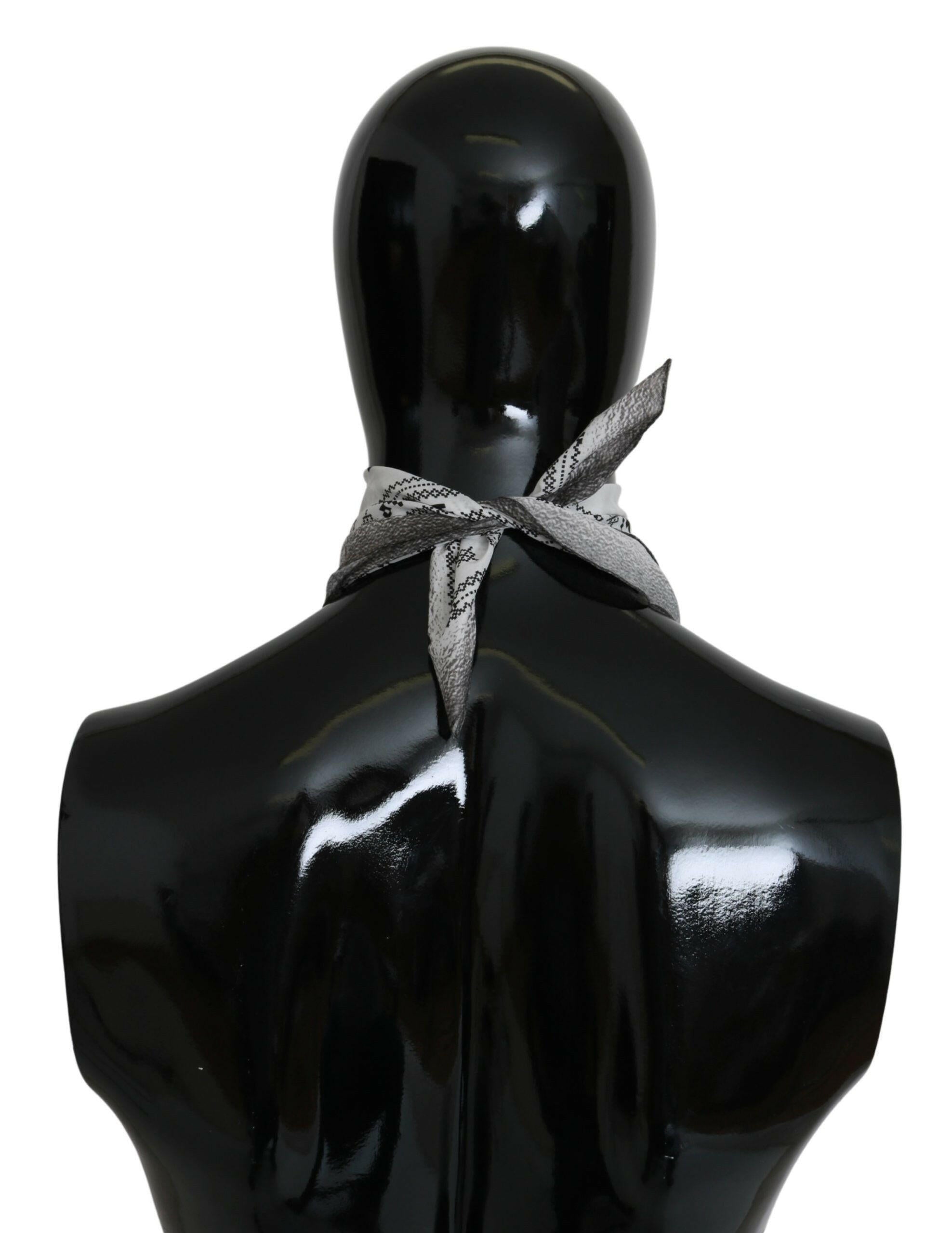 Costume National White Printed Bandana Cotton Scarf -   -  Costume National.