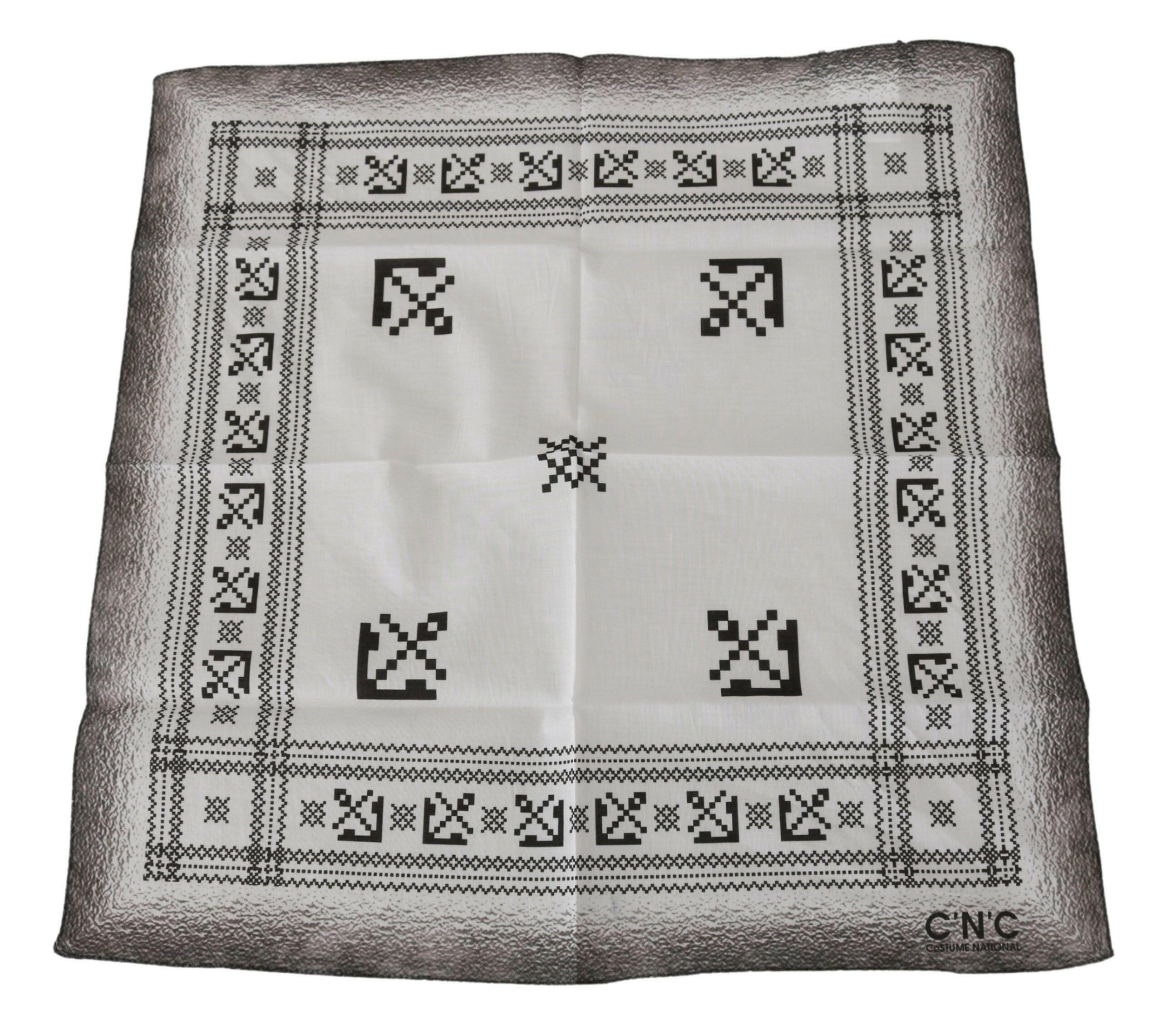 Costume National White Printed Bandana Cotton Scarf -   -  Costume National.