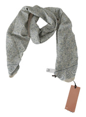 Ermanno Scervino Cotton Beige Blue Fantasy Print Scarf -   -  Ermanno Scervino.