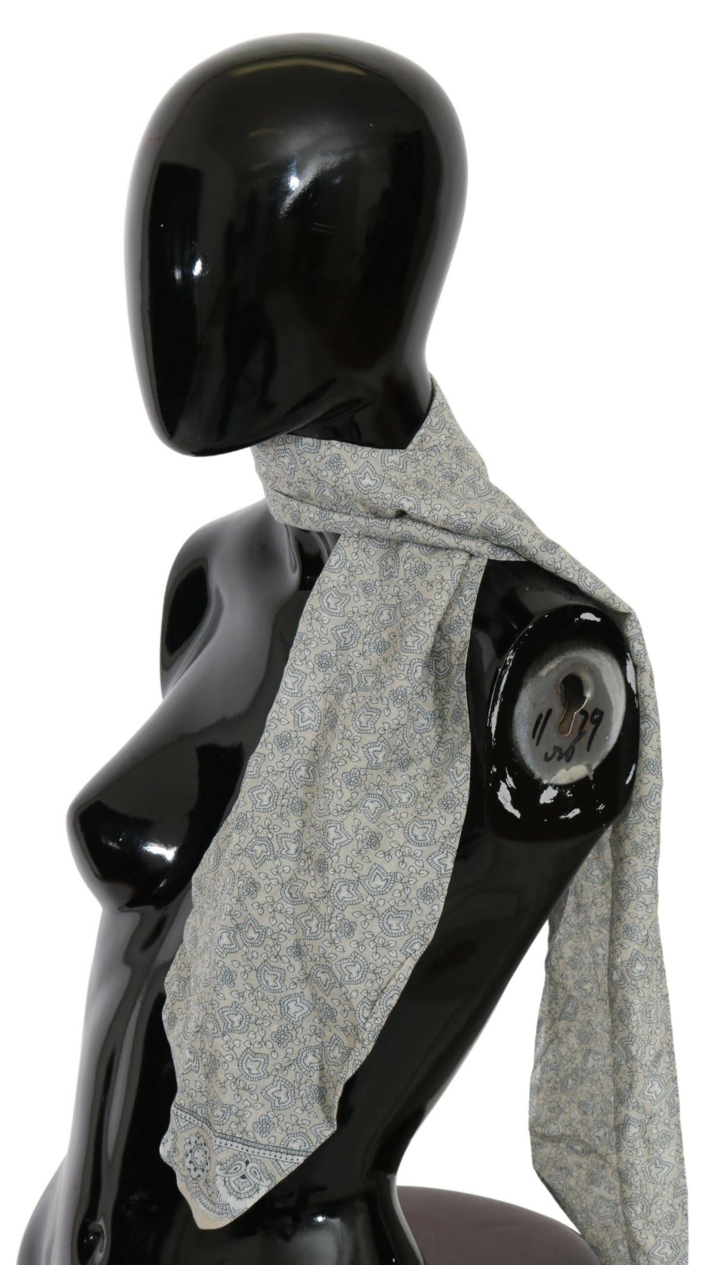 Ermanno Scervino Cotton Beige Blue Fantasy Print Scarf -   -  Ermanno Scervino.