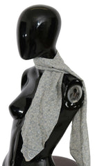 Ermanno Scervino Cotton Beige Blue Fantasy Print Scarf -   -  Ermanno Scervino.