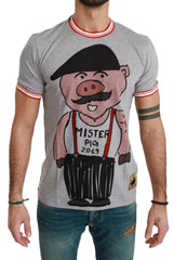 Dolce & Gabbana Gray Cotton Top 2019 Year of the Pig T-shirt -   -  Dolce & Gabbana.