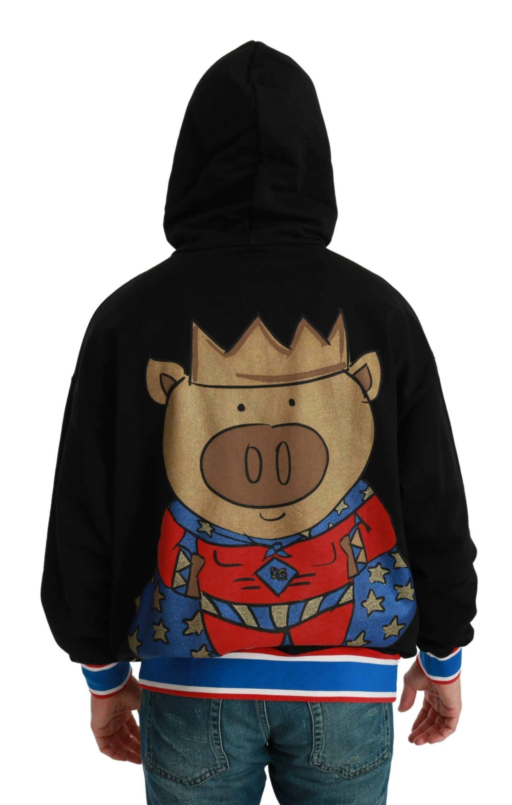 Dolce & Gabbana Black Sweater Pig of the Year Hooded -   -  Dolce & Gabbana.