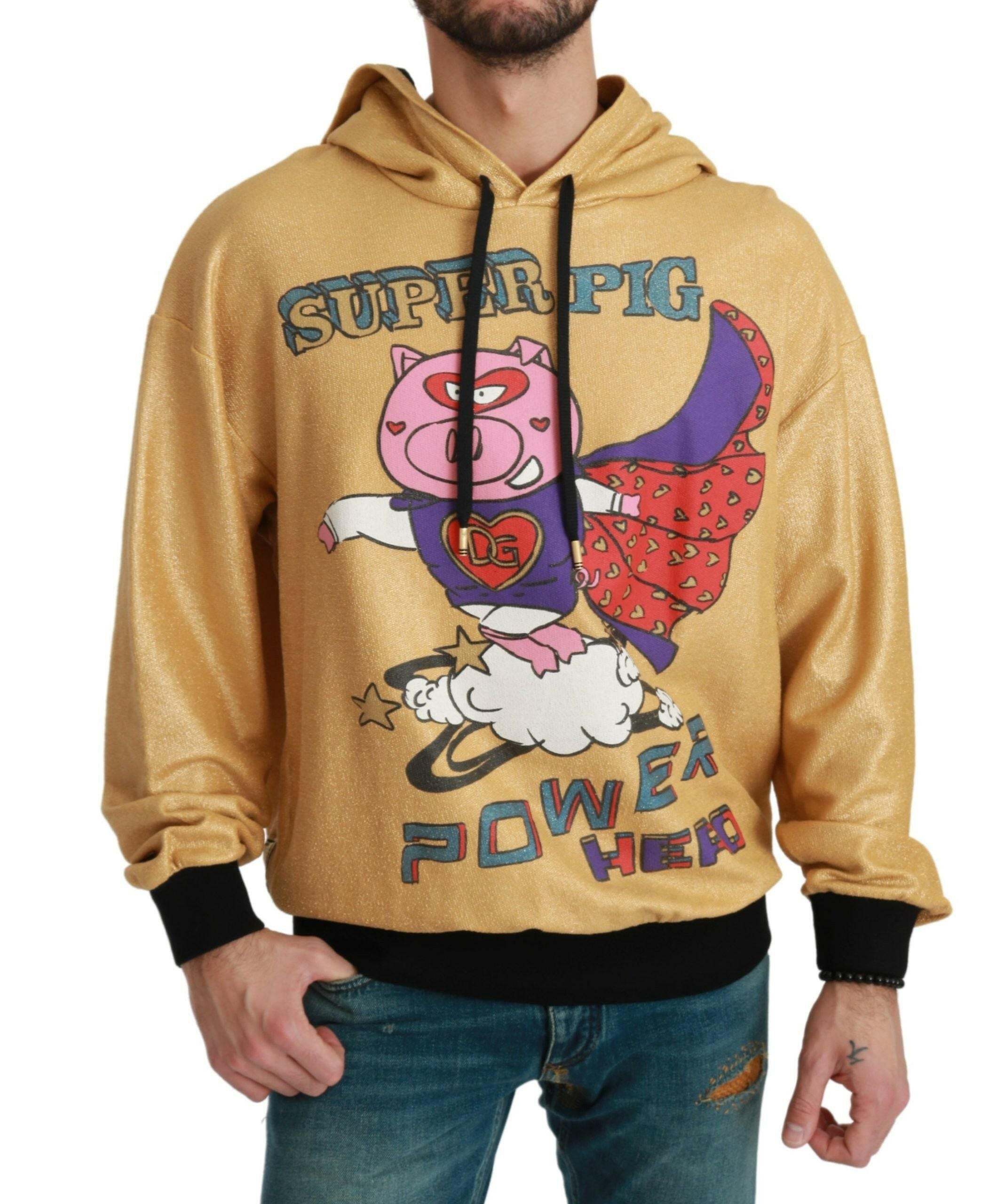 Dolce & Gabbana Gold Pig of the Year Hooded Sweater -   -  Dolce & Gabbana.