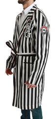 Dolce & Gabbana Black Coat Nightgown  White Cotton Robe -   -  Dolce & Gabbana.