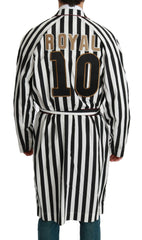 Dolce & Gabbana Black Coat Nightgown  White Cotton Robe -   -  Dolce & Gabbana.