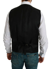 Dolce & Gabbana White Black Stripes Waistcoat Formal Vest -  Vests for Men Suits -  Dolce & Gabbana.