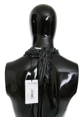 Costume National Black Gray Viscose Foulard Branded Scarf -   -  Costume National.