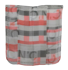 Costume National Red 100% Silk Branded Gray Scarf -   -  Costume National.