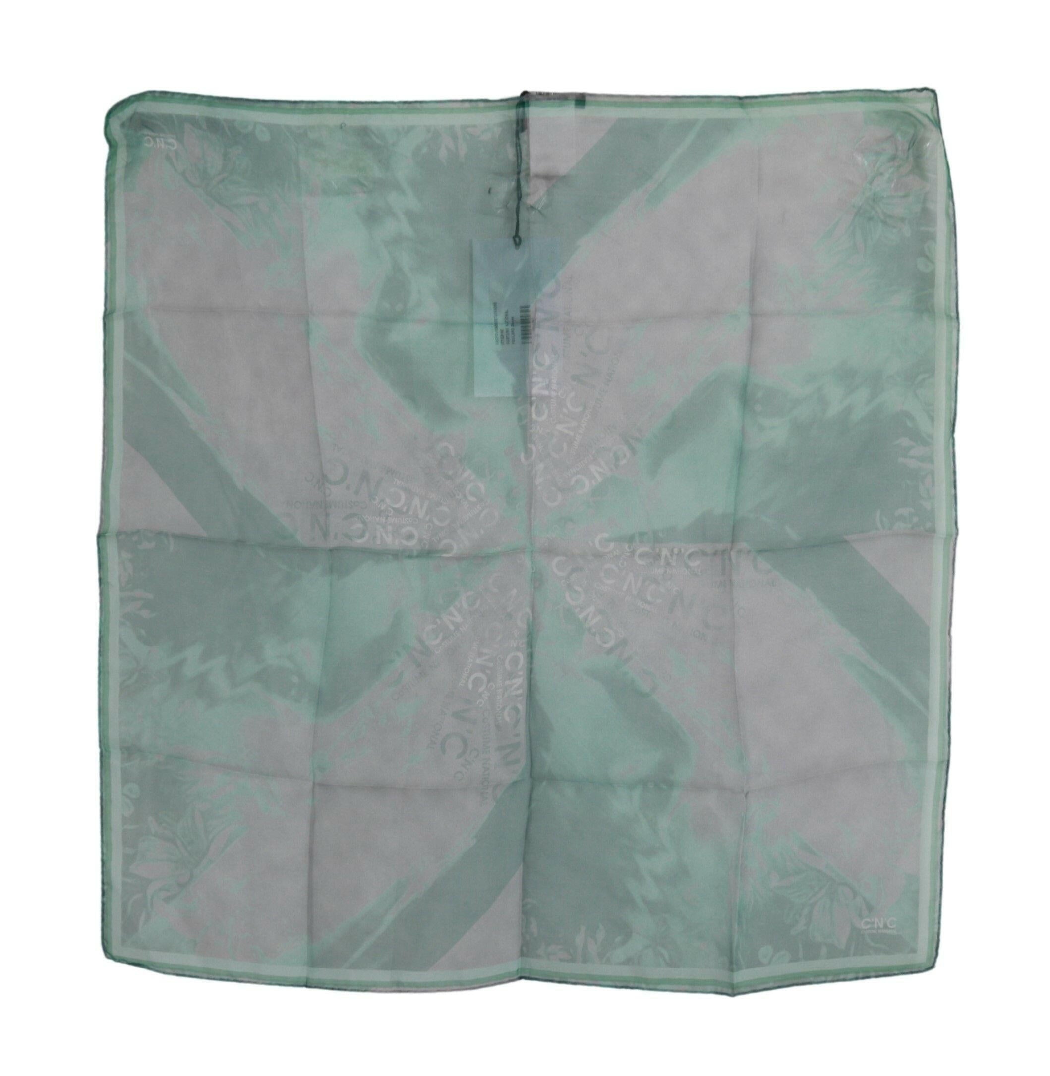 Costume National Green Silk Shawl Foulard Wrap Scarf -   -  Costume National.