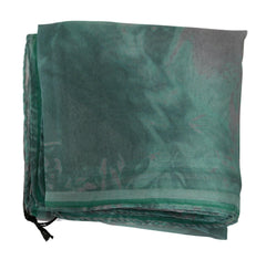 Costume National Green Silk Shawl Foulard Wrap Scarf -   -  Costume National.