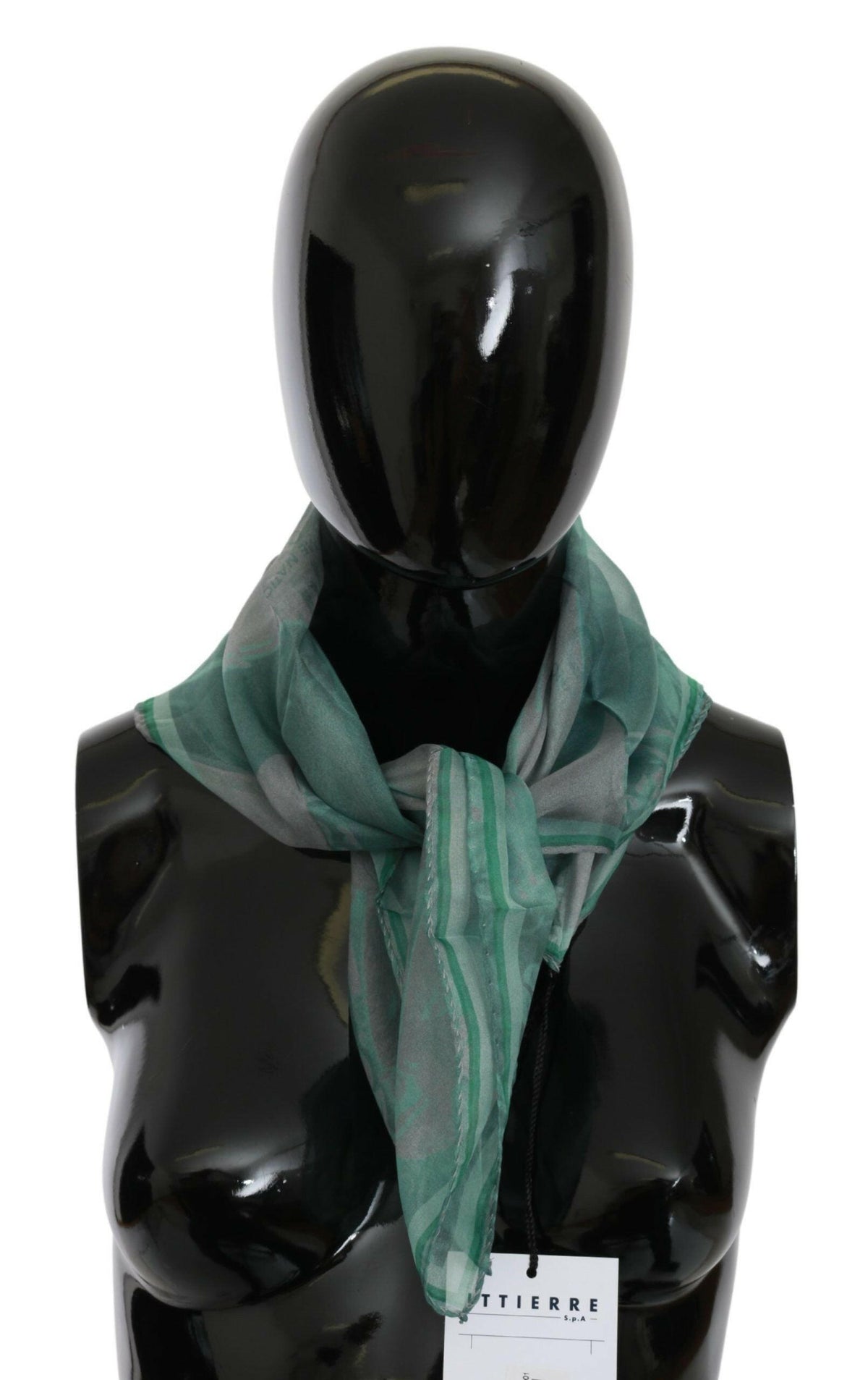 Costume National Green Silk Shawl Foulard Wrap Scarf -   -  Costume National.