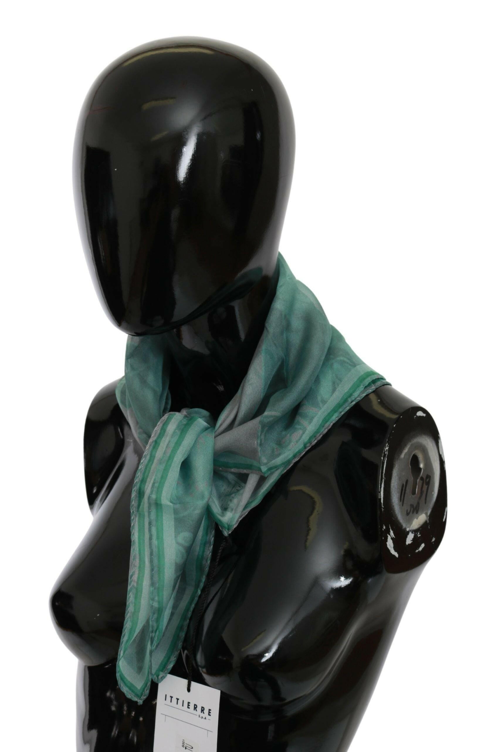 Costume National Green Silk Shawl Foulard Wrap Scarf -   -  Costume National.