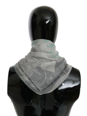 Costume National Gray Silk Shawl Foulard Wrap Scarf -   -  Costume National.