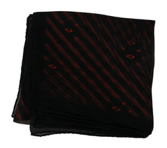 Costume National Black Orange 100% Silk Branded Scarf -   -  Costume National.