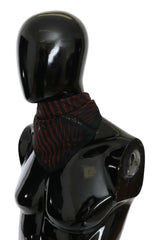 Costume National Black Orange 100% Silk Branded Scarf -   -  Costume National.