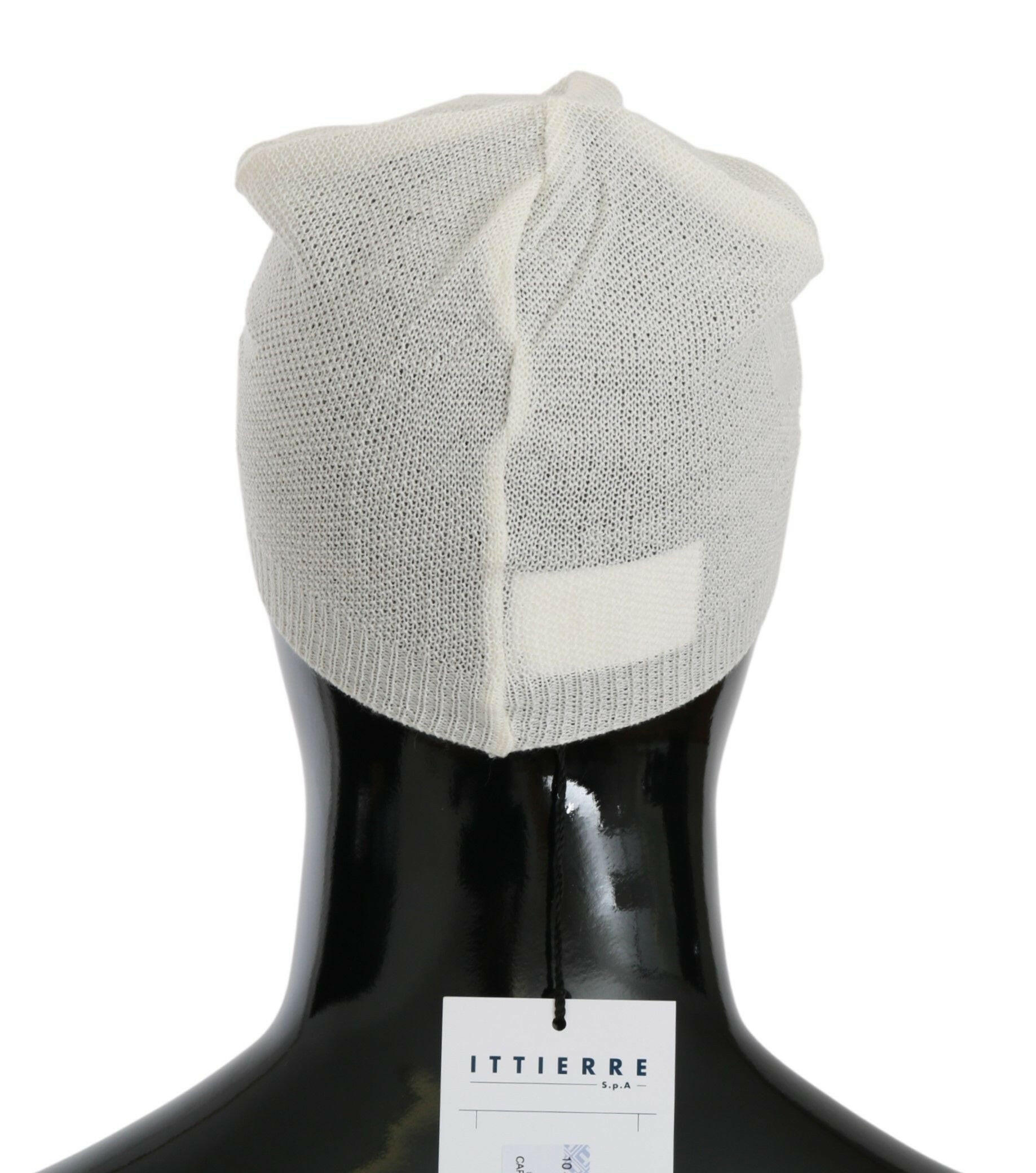 Costume National Beanie White Wool Blend Branded Hat -   -  Costume National.
