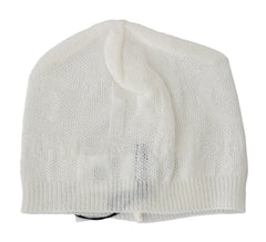 Costume National Beanie White Wool Blend Branded Hat -   -  Costume National.