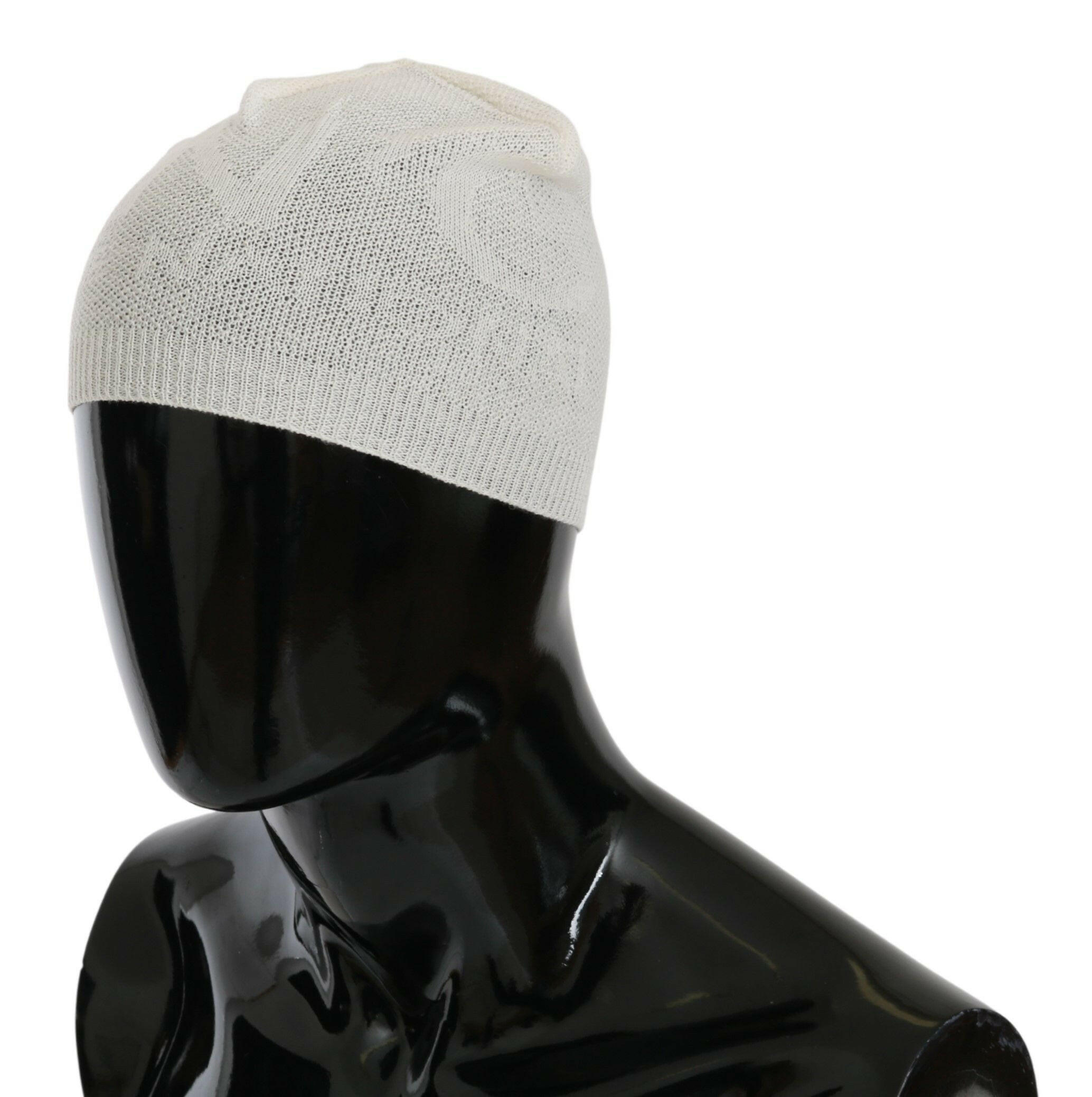 Costume National Beanie White Wool Blend Branded Hat -   -  Costume National.
