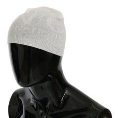 Costume National Beanie White Wool Blend Branded Hat -   -  Costume National.